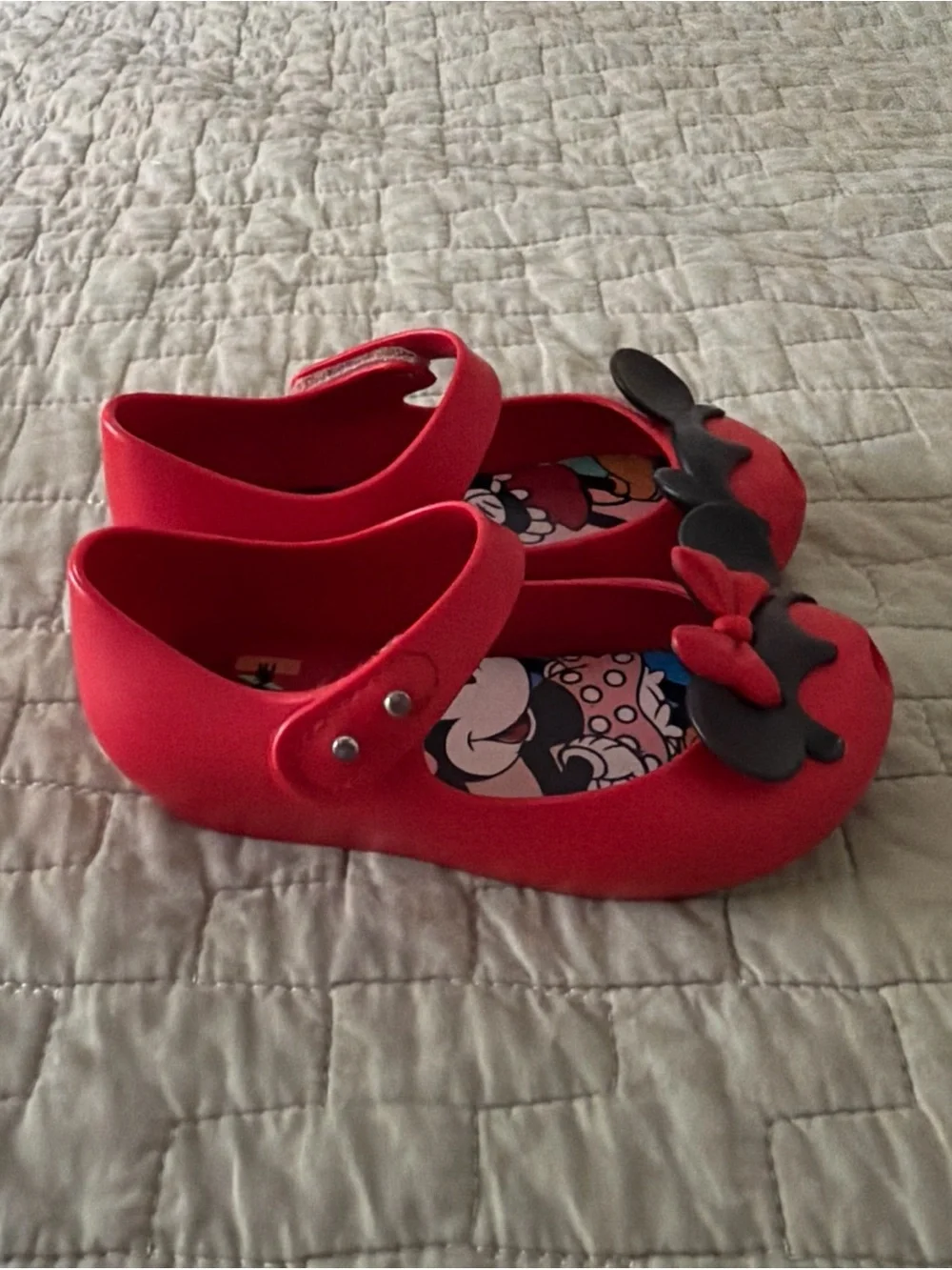Mini Melissa Ultragirl Disney Red Minnie and Mickey Mouse Shoes Toddler Size 8